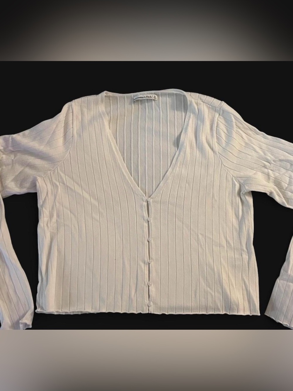 Abercrombie & Fitch Ribbed V-Neck Button-Up Cardigan EUC XL